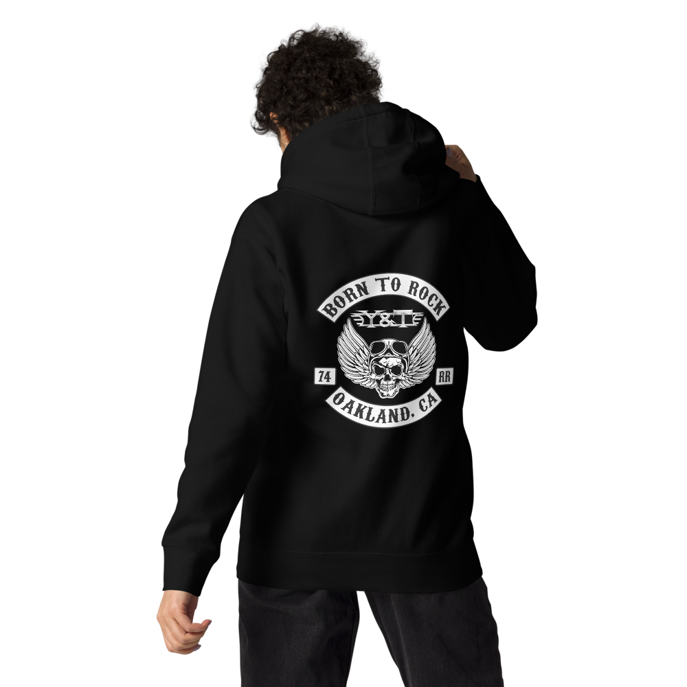 Graphic of Hoodie back: Y&T Born to Rock